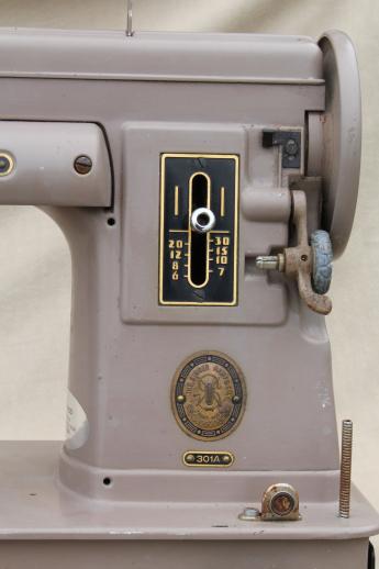 photo of vintage Singer 301A sewing machine for parts, Singer slant needle sewing machine #6