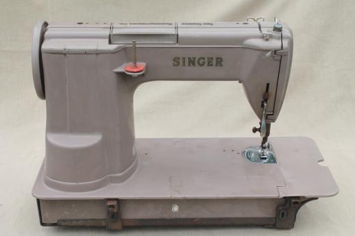 photo of vintage Singer 301A sewing machine for parts, Singer slant needle sewing machine #13