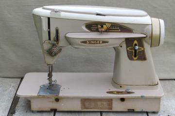 catalog photo of vintage Singer 503A sewing machine, 60s Singer Slant-O-Matic Rocketeer sewing machine