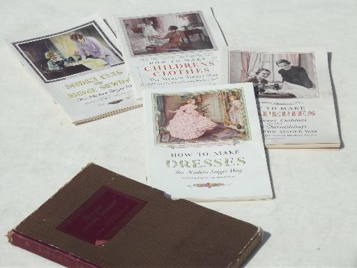 photo of vintage Singer sewing tutorial booklets, sew early 30s dresses, home fashions #1