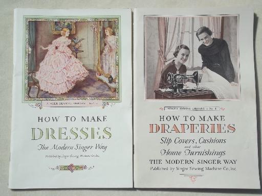 photo of vintage Singer sewing tutorial booklets, sew early 30s dresses, home fashions #2