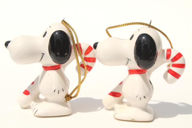 photo of vintage Snoopy Christmas ornaments, 70s Peanuts Charlie Brown Woodstock bell #3