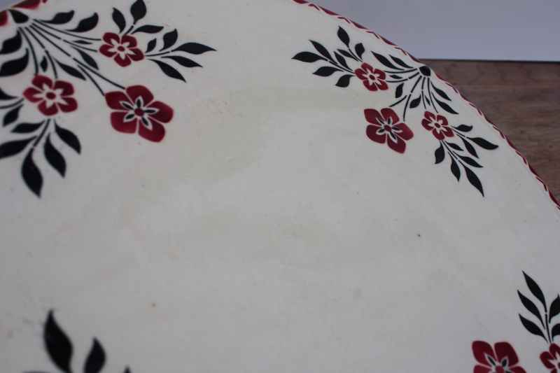 photo of vintage Societe Ceramique Maestricht Holland tray or large plate, black & red design #5