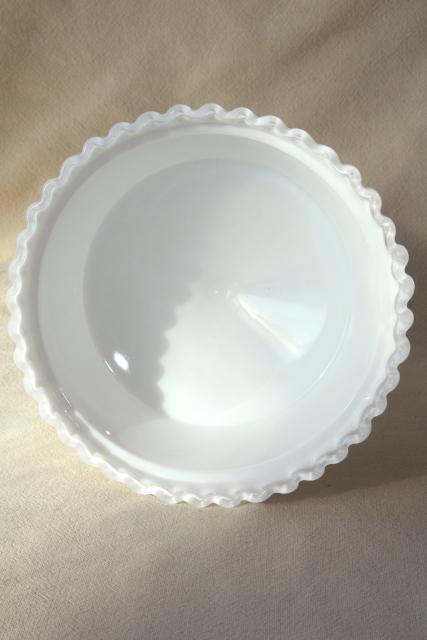 photo of vintage Spanish Lace Fenton milk glass (not silver crest) compote candy dish or flower bowl #2