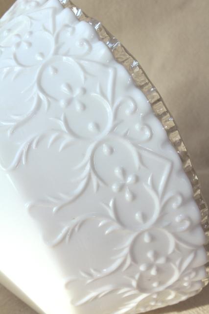 photo of vintage Spanish Lace Fenton milk glass (not silver crest) compote candy dish or flower bowl #6