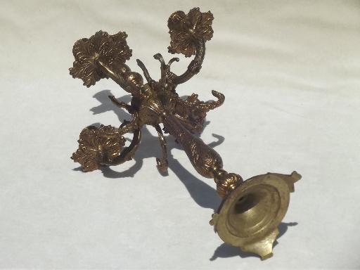 photo of vintage Spanish brass candelabrum, candelabra candle stick for prisms #2