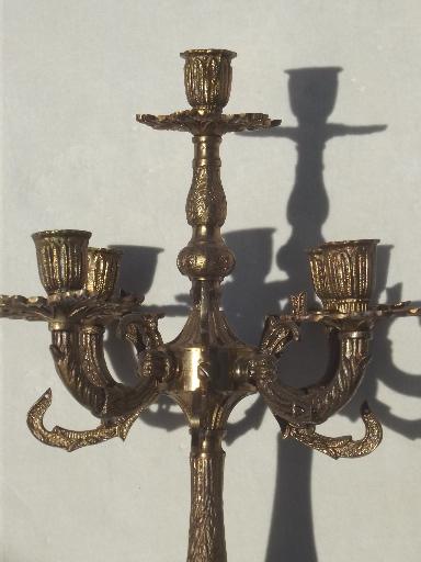 photo of vintage Spanish brass candelabrum, candelabra candle stick for prisms #8