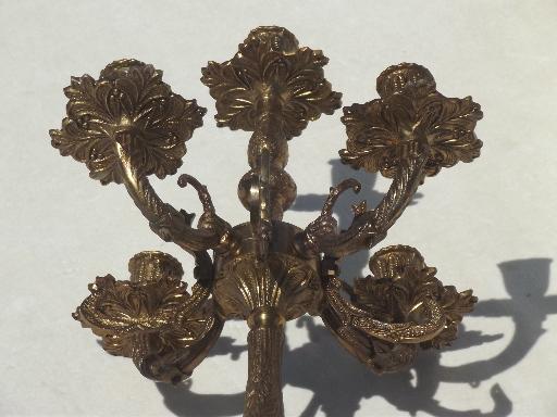 photo of vintage Spanish brass candelabrum, candelabra candle stick for prisms #10