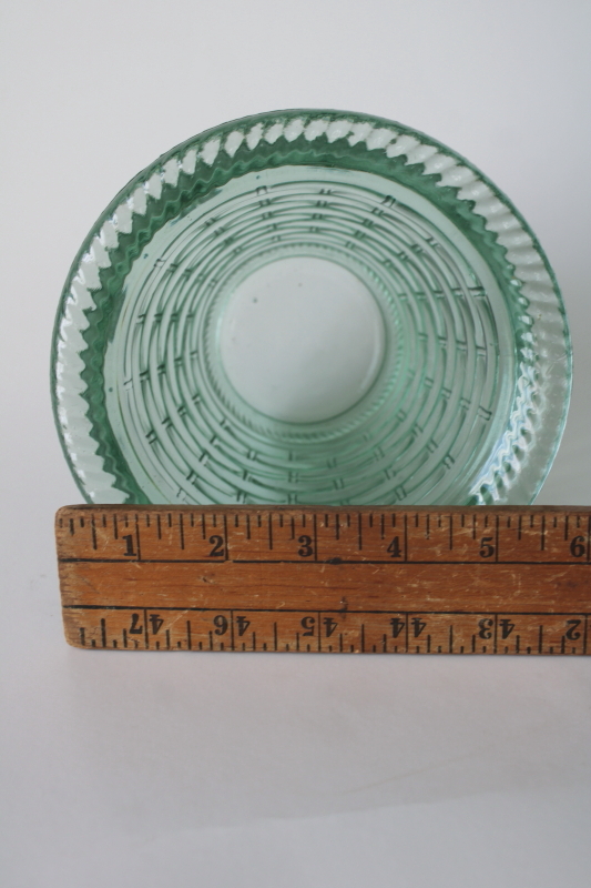 photo of vintage Spanish green recycled glass basket weave flower pot, vase or planter #3