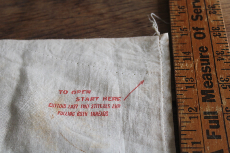 photo of vintage Sparkle brand sugar bag, soft cotton feed sack red & blue print advertising  #4