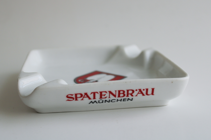 photo of vintage Spatenbrau Munchen Munich brewery beer advertising ashtray w/ spade emblem  #2