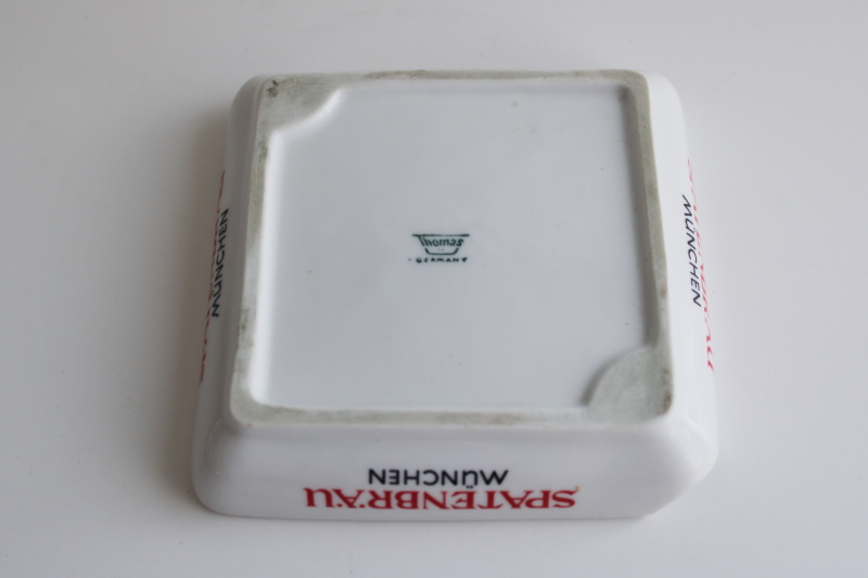 photo of vintage Spatenbrau Munchen Munich brewery beer advertising ashtray w/ spade emblem  #6