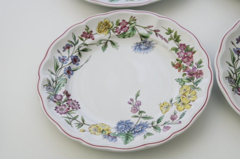 photo of vintage Spode china Romany salad plates never used, meadow wildflowers floral #2