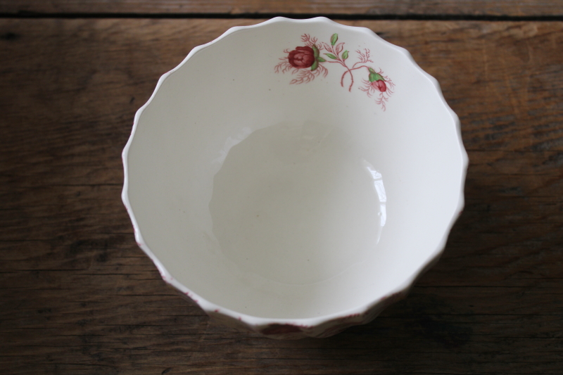 photo of vintage Spode rosebud chintz china bowl, roses floral print pattern English cottage style  #2