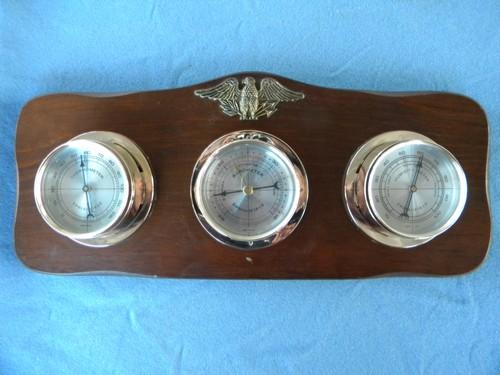 photo of vintage Springfield weather station w/eagle barometer/thermometer etc #1