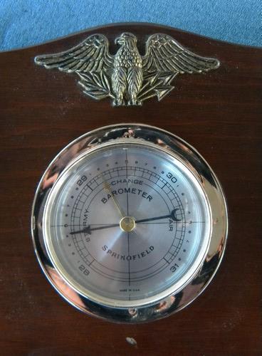 photo of vintage Springfield weather station w/eagle barometer/thermometer etc #2