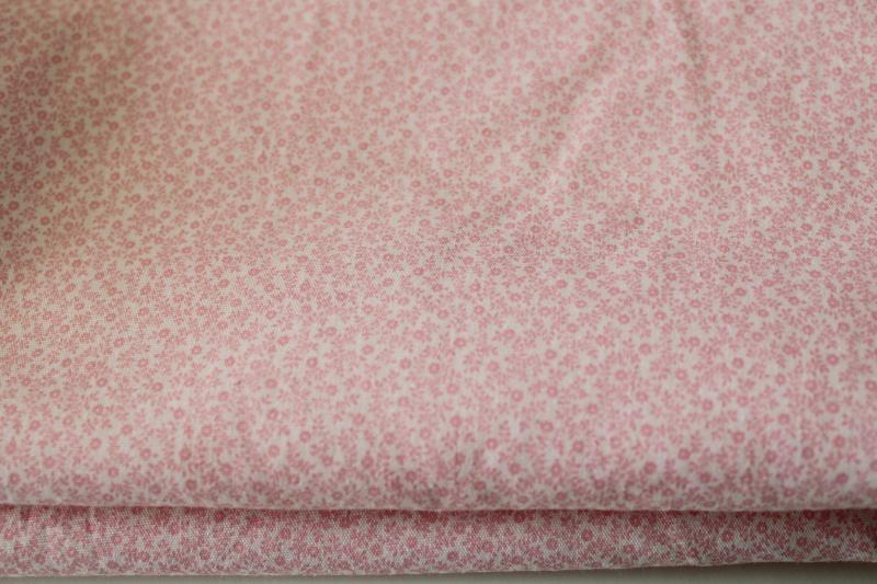 photo of vintage Springs / Cinderella cotton fabric, tiny print floral in pink on white #1