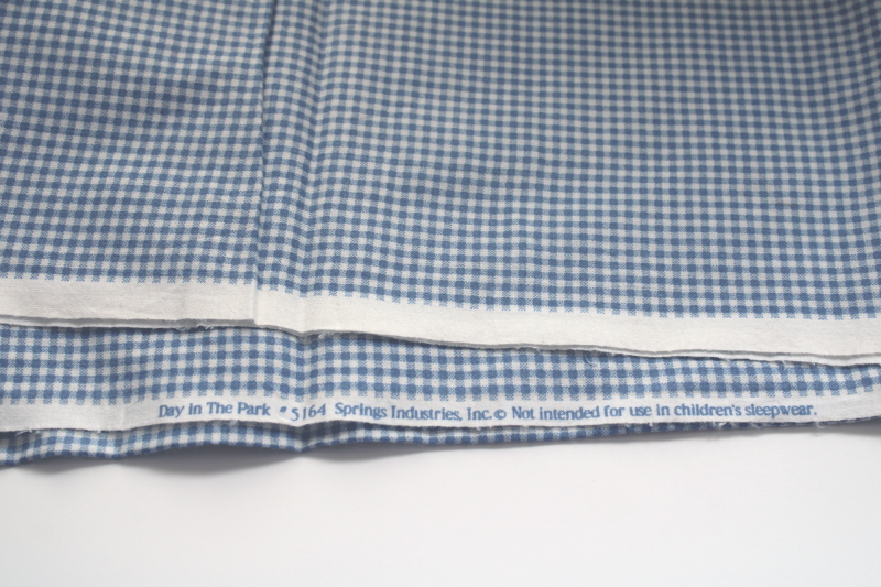 photo of vintage Springs cotton fabric, old fashioned blue gingham tiny checks print cottagecore  #2