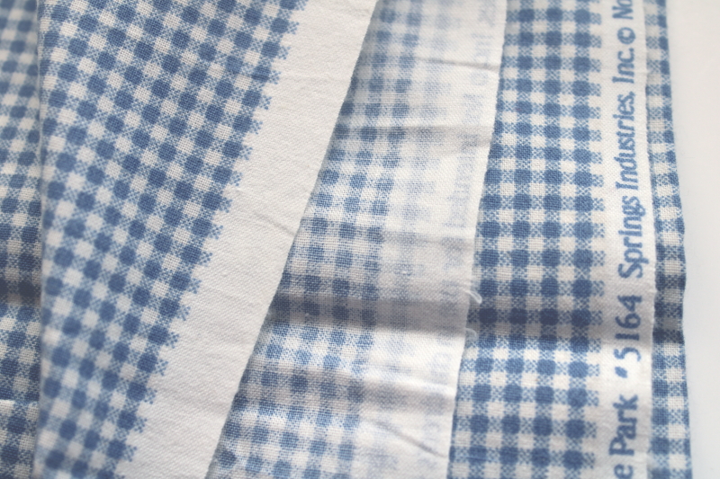 photo of vintage Springs cotton fabric, old fashioned blue gingham tiny checks print cottagecore  #3