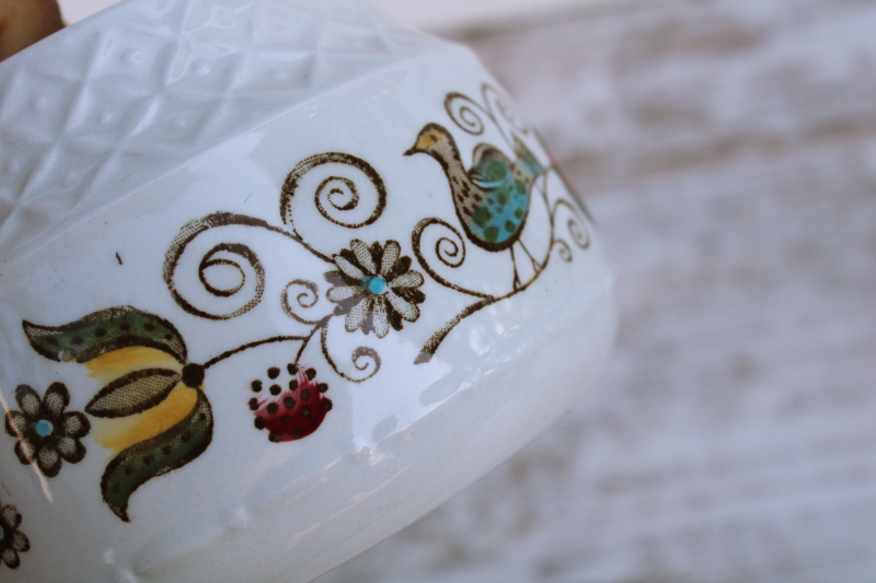 photo of vintage Staffordshire china English Partridge brown multicolor transferware bird pattern sugar bowl #3