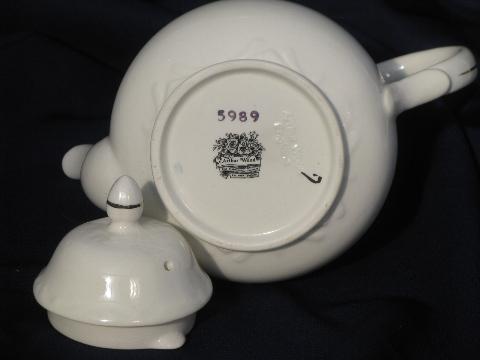 photo of vintage Stafforshire tea pot, yellow roses china Arthur Wood teapot #3