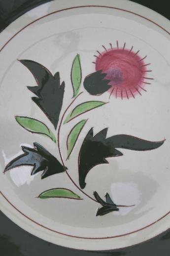 photo of vintage Stangl pottery thistle pattern round vegetable bowl / serving dish #3