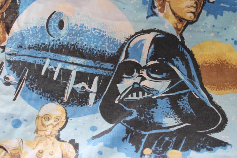 photo of vintage Star Wars & The Empire Strikes Back character print fabric bed sheets #11