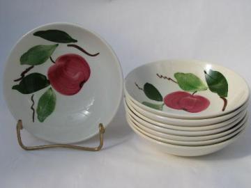 catalog photo of vintage Stetson china hand-painted Red Apple pottery bowls lot, Rio