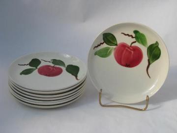 catalog photo of vintage Stetson china hand-painted Red Apple pottery plates lot, Rio