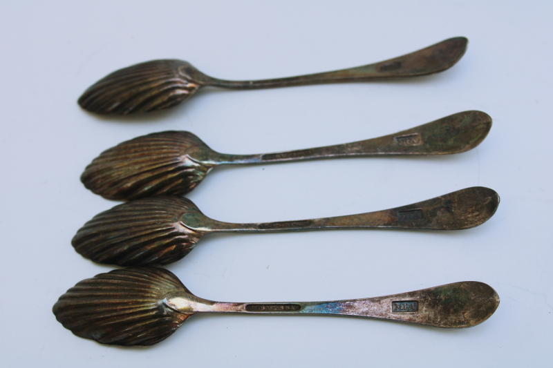 photo of vintage Stieff silver plate Revere fluted shell tea spoons colonial reproduction Museum of Fine Arts #3