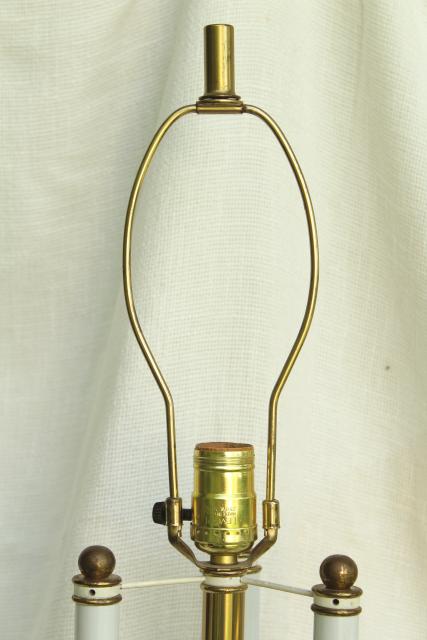 photo of vintage Stiffel french bouillotte lamp, heavy brass candelabra w/ marble base #5