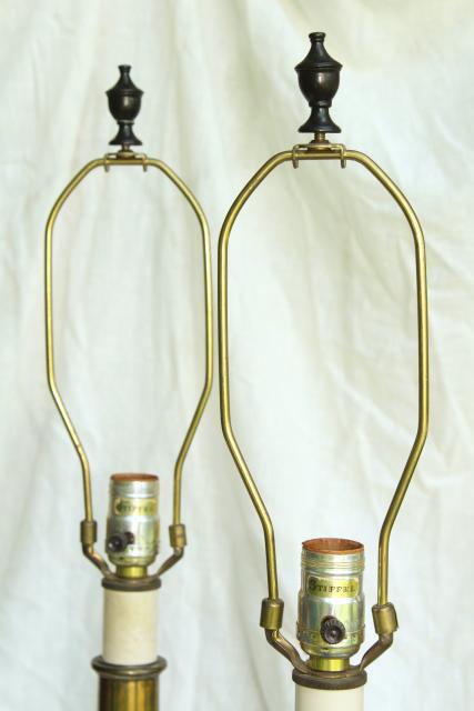 photo of vintage Stiffel lamps, barley twist heavy brass candlestick lamp pair #7