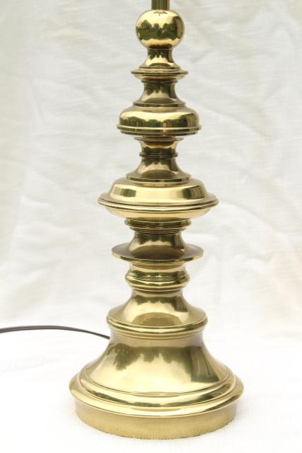 photo of vintage Stiffel polished solid brass table lamp, 3-way switch 150 watts #2