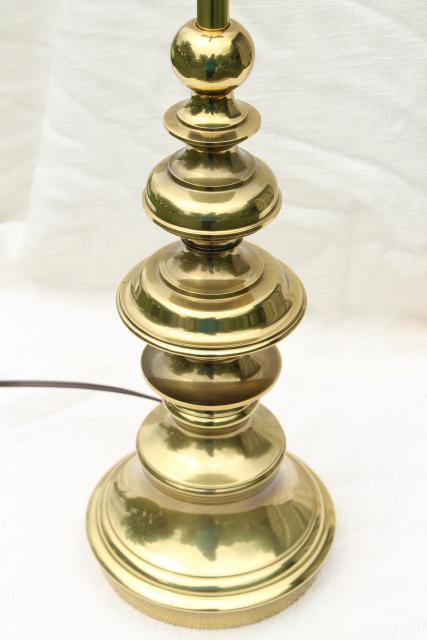 photo of vintage Stiffel polished solid brass table lamp, 3-way switch 150 watts #3