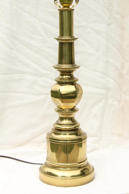 photo of vintage Stiffel polished solid brass table lamp, 3-way switch 150 watts #2