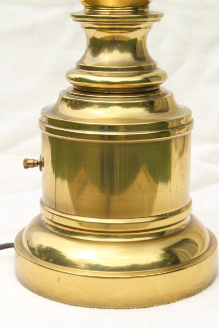 photo of vintage Stiffel polished solid brass table lamp, 3-way switch 150 watts #3