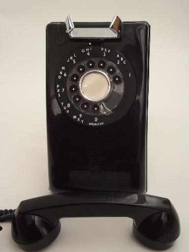 photo of vintage Stromberg-Carlson rotary dial phone, mid century  wall phone #4