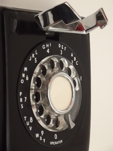 photo of vintage Stromberg-Carlson rotary dial phone, mid century  wall phone #8