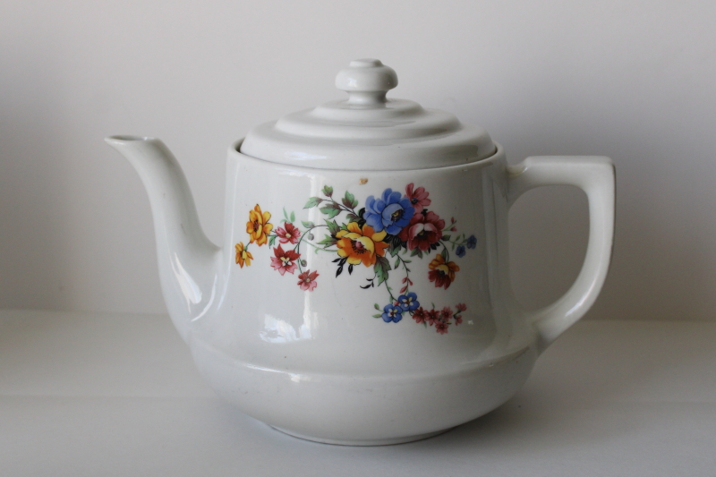photo of vintage Superior China teapot, Enterprise aluminum drip-o-lator coffee pot, replacement pot only  #1