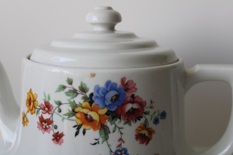 photo of vintage Superior China teapot, Enterprise aluminum drip-o-lator coffee pot, replacement pot only #2