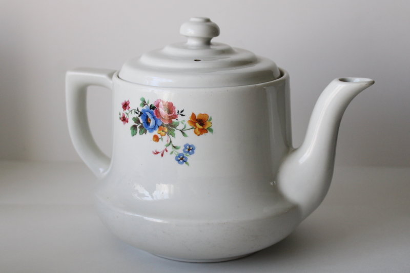 photo of vintage Superior China teapot, Enterprise aluminum drip-o-lator coffee pot, replacement pot only #3