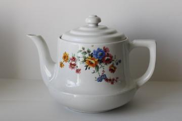 catalog photo of vintage Superior China teapot, Enterprise aluminum drip-o-lator coffee pot, replacement pot only 