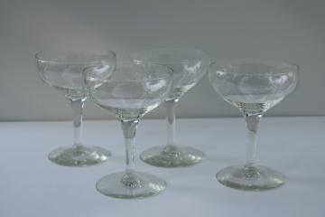 catalog photo of vintage Susquehanna crystal coupe champagne glasses, six pointed star etched stemware