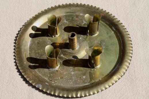 photo of vintage Swedish Christmas candle spinners w/ angels, brass angel candle chimes  #4
