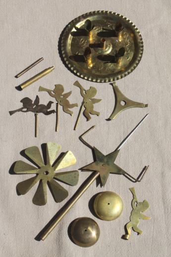 photo of vintage Swedish Christmas candle spinners w/ angels, brass angel candle chimes  #12