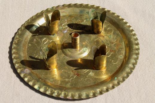 photo of vintage Swedish Christmas candle spinners w/ angels, brass angel candle chimes  #13