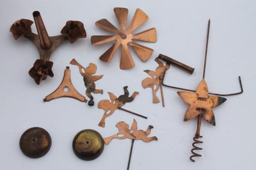 photo of vintage Swedish Christmas candle spinners w/ angels, brass candle chimes  #3