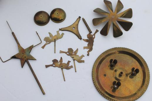 photo of vintage Swedish Christmas candle spinners w/ angels, brass candle chimes  #10