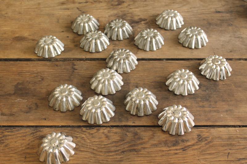 photo of vintage Swedish sandbakkel cookie molds, tiny fluted tart pans, baking tins #1