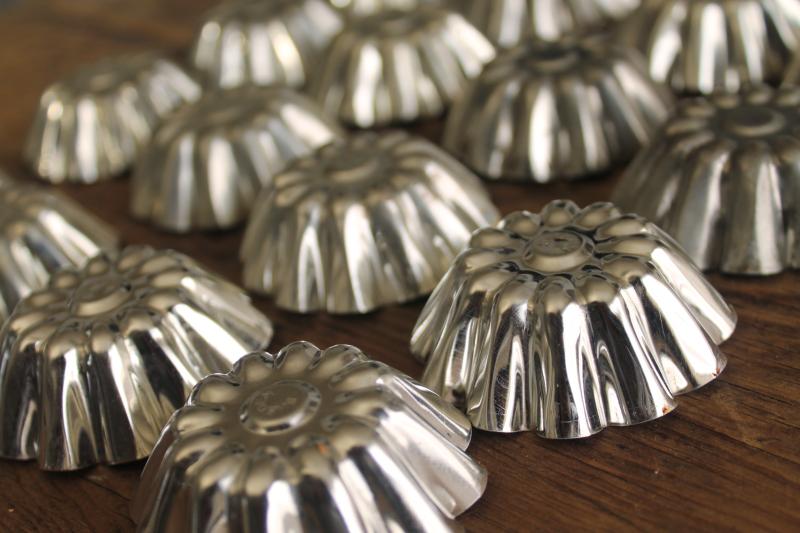 photo of vintage Swedish sandbakkel cookie molds, tiny fluted tart pans, baking tins #8